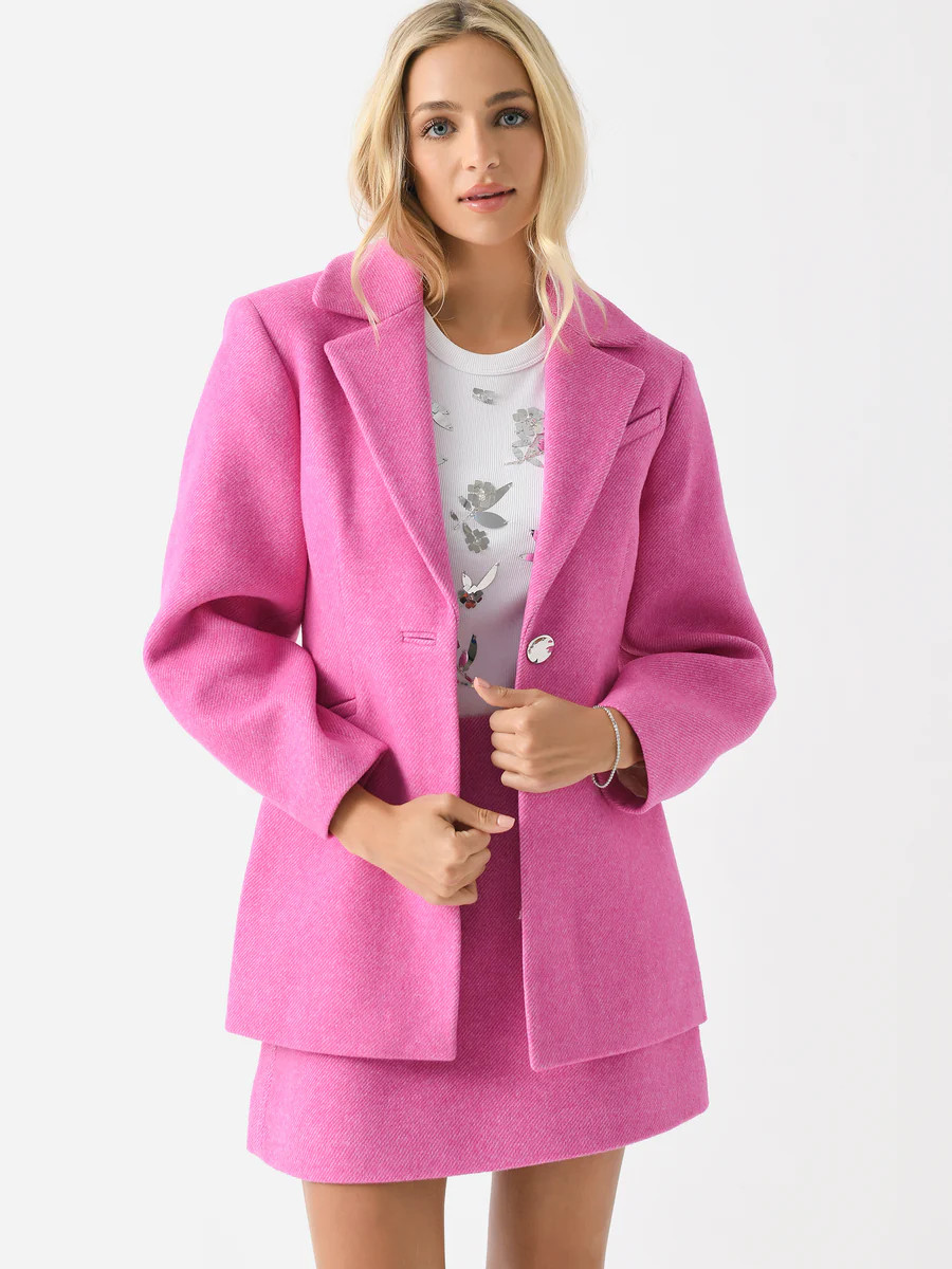 GANNI Women's Twill Wool Suiting Fitted Blazer | Saint Bernard