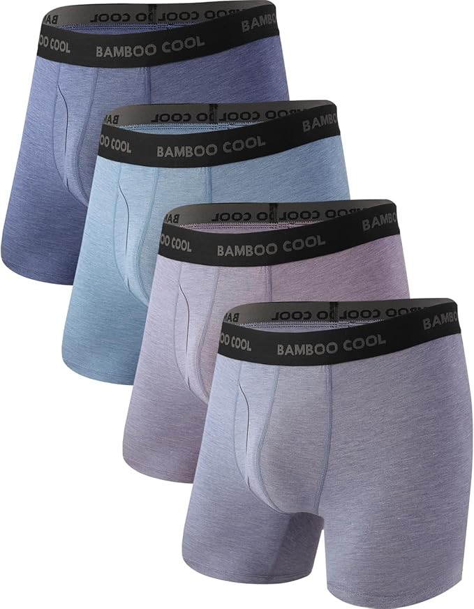 BAMBOO COOL Men's Ultra Breathable Underwear,No Riding Up Boxer Briefs with ComfortFlexible Waist... | Amazon (US)