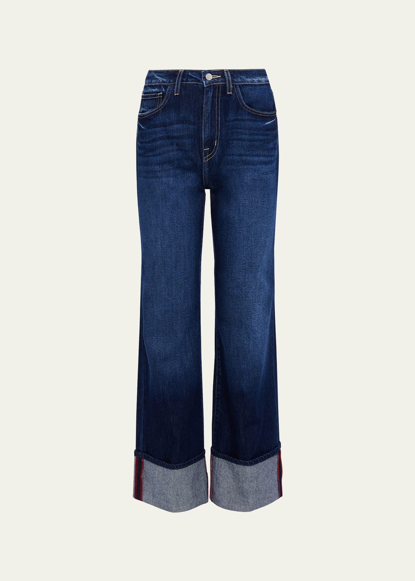 L'Agence Miley Ultra High Rise Wide-Leg Cuffed Jeans | Bergdorf Goodman