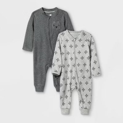 Baby Boys' 2pk Romper - Cloud Island™ Black/White | Target