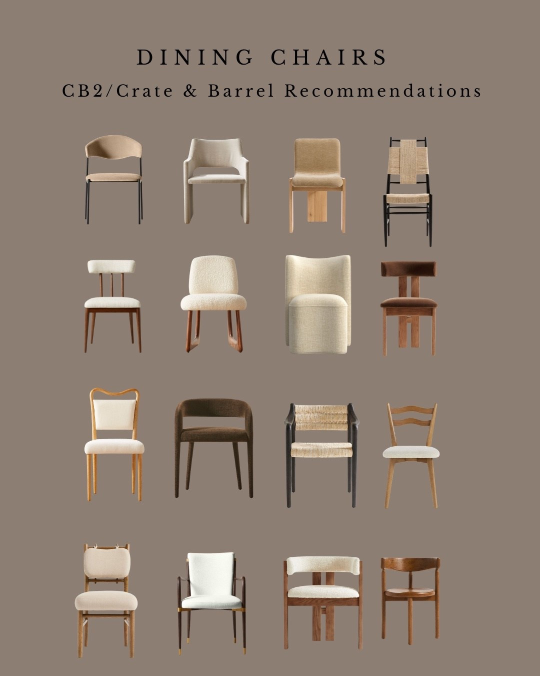 CB2/Crate & Barrel Dining Chair Recommendations! 🤍

#LTKHome