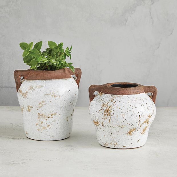 Handled Rustic Ceramic Pot | Antique Farm House