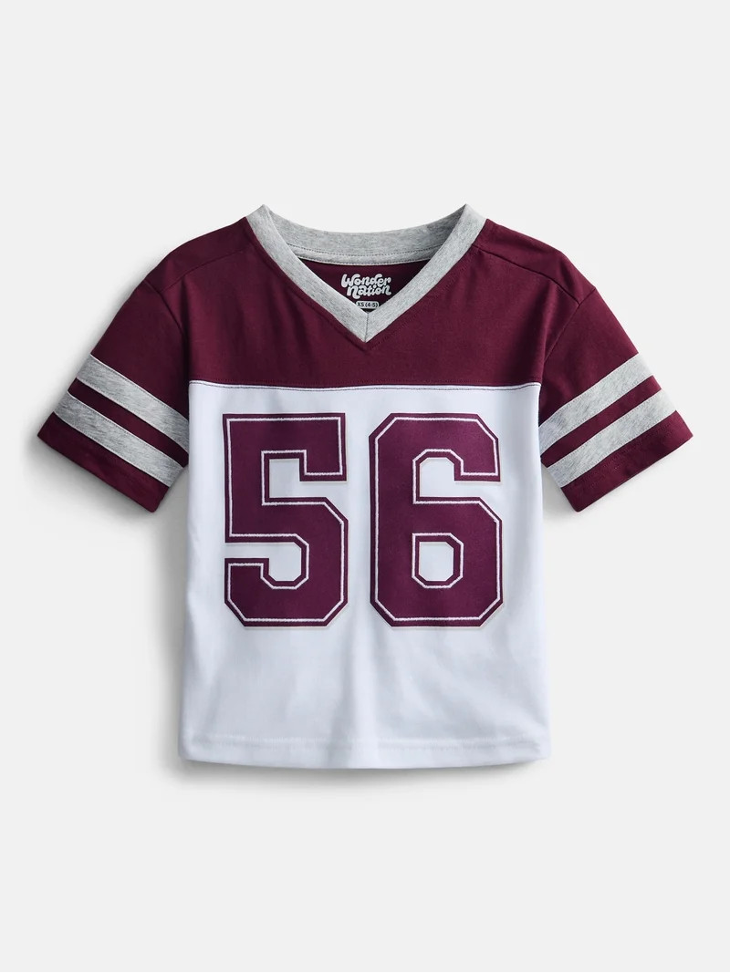 Wonder Nation Boys' Graphic Oversized Jersey Tee with Short Sleeves, Sizes 4-18 & Husky | Walmart (US)