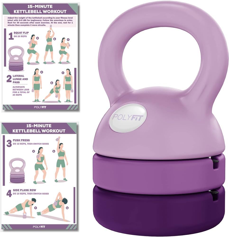 Adjustable Kettlebell - 5 lbs, 8 lbs, 12 lbs Kettlebell Weights Set for Women | Amazon (US)