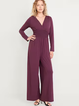Waist-Defined V-Neck Jumpsuit | Old Navy (US)