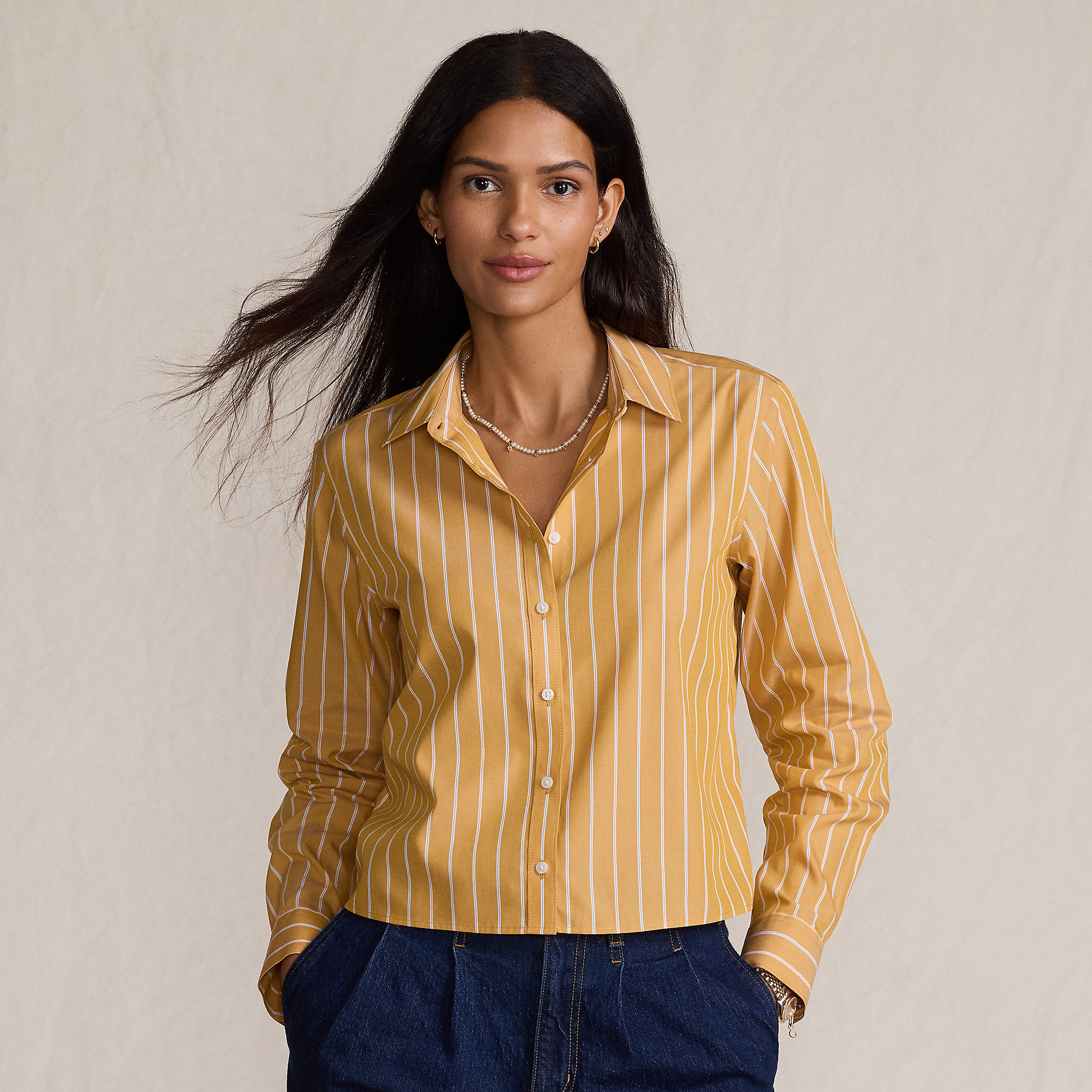 Women's No Iron Boxy Cropped Shirt | Lands' End (US)