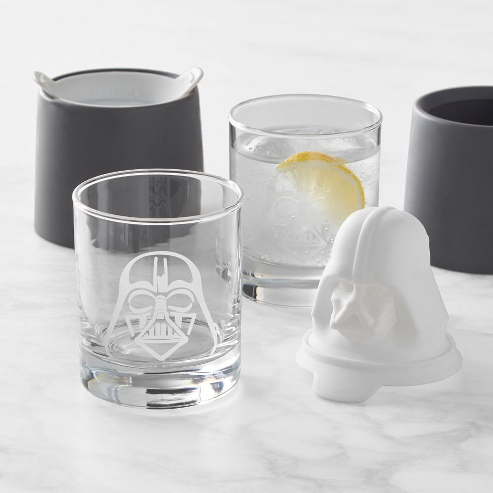 Star Wars™ x Williams Sonoma Darth Vader Etched Glasses &amp; Ice Molds Set | Williams-Sonoma