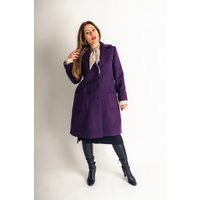 Purple Wool Coat Trendy Knee Length Artistic Coat | Size M | Etsy (US)
