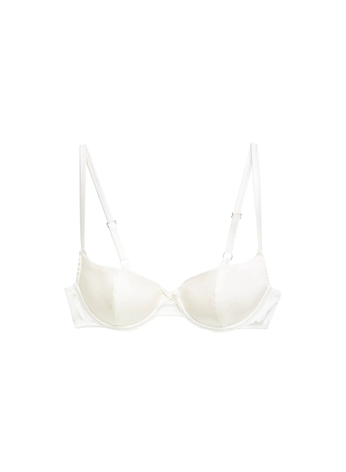 Satin Luxe Balconette Bra in Ivory | Over The Moon