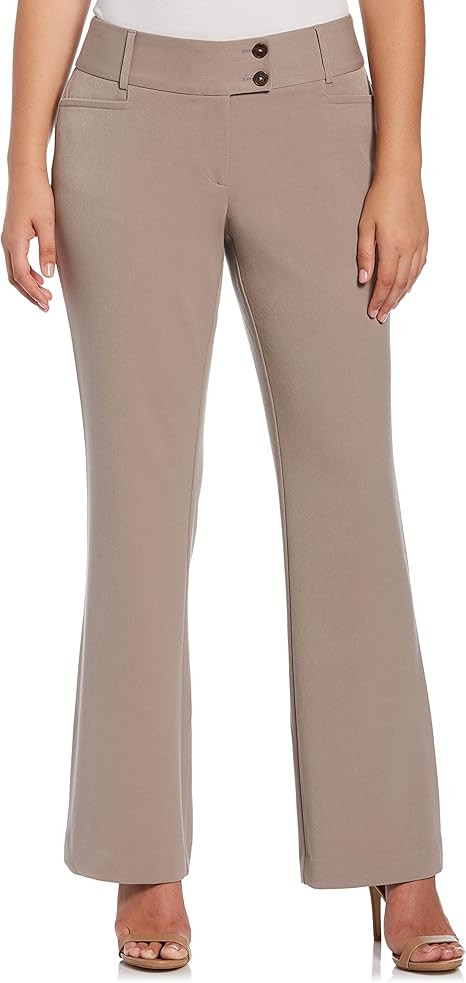 Rafaella Women's Curvy Fit Gabardine Boot Leg Pant | Amazon (US)