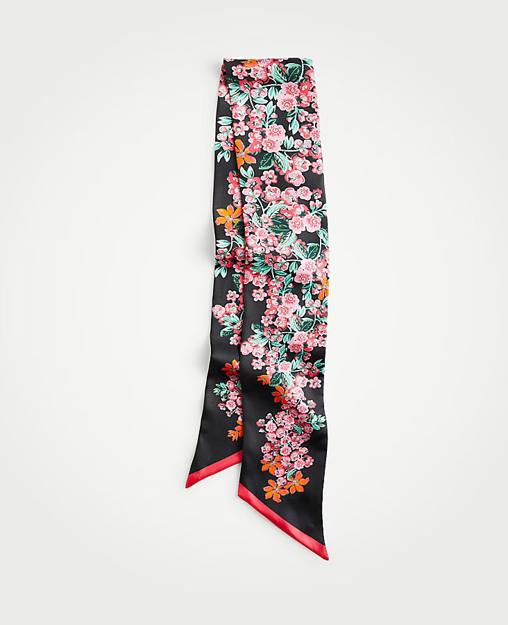 Capri Garden Silk Skinny Scarf | Ann Taylor (US)