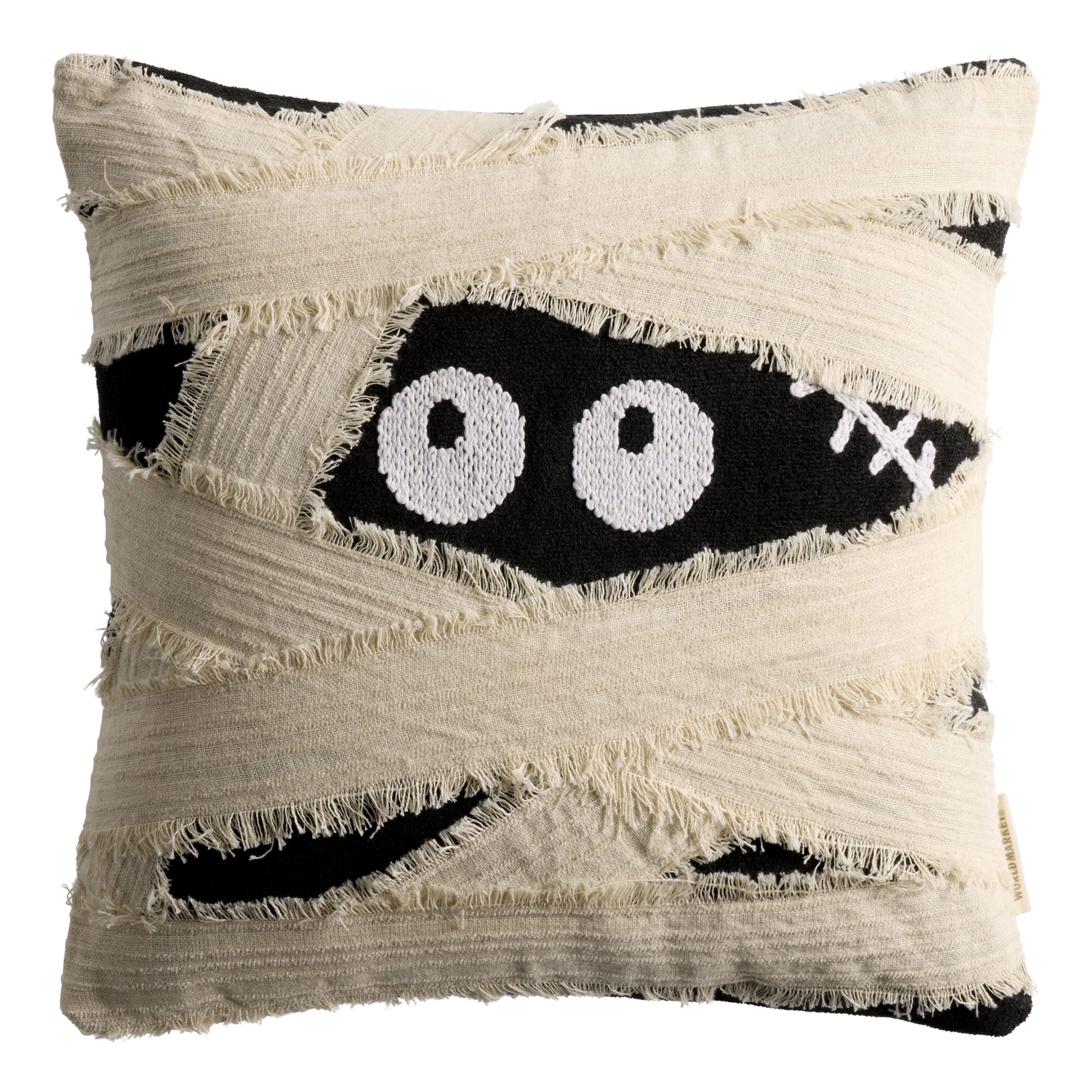 Black and White Halloween Mummy Throw Pillow | World Market