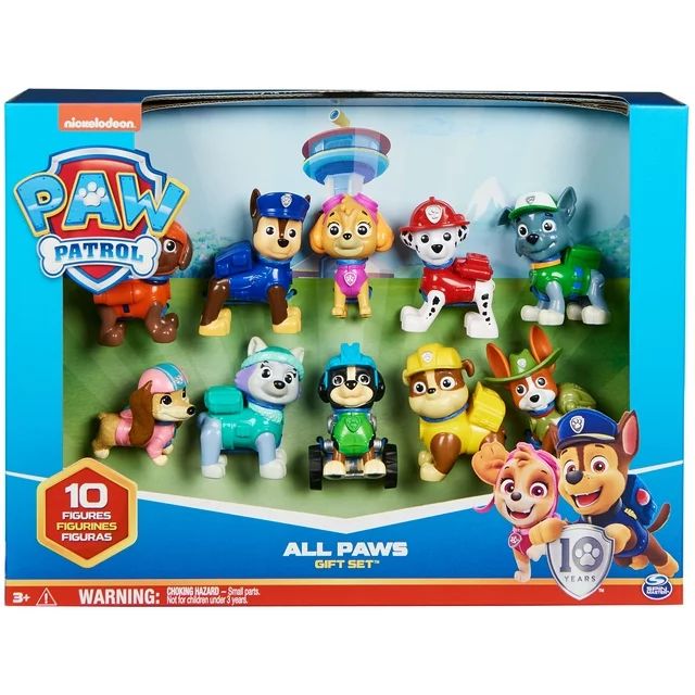 PAW Patrol, 10th Anniversary, All Paws On Deck 10 Collectible Toy Figures Gift Pack | Walmart (US)