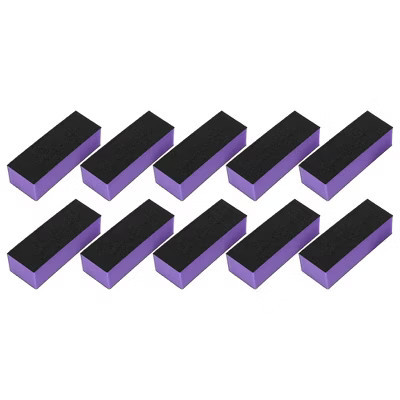 Unique Bargains Comfortable Three Sides Black Sand Nail Buffers Purple 10 Pcs | Target