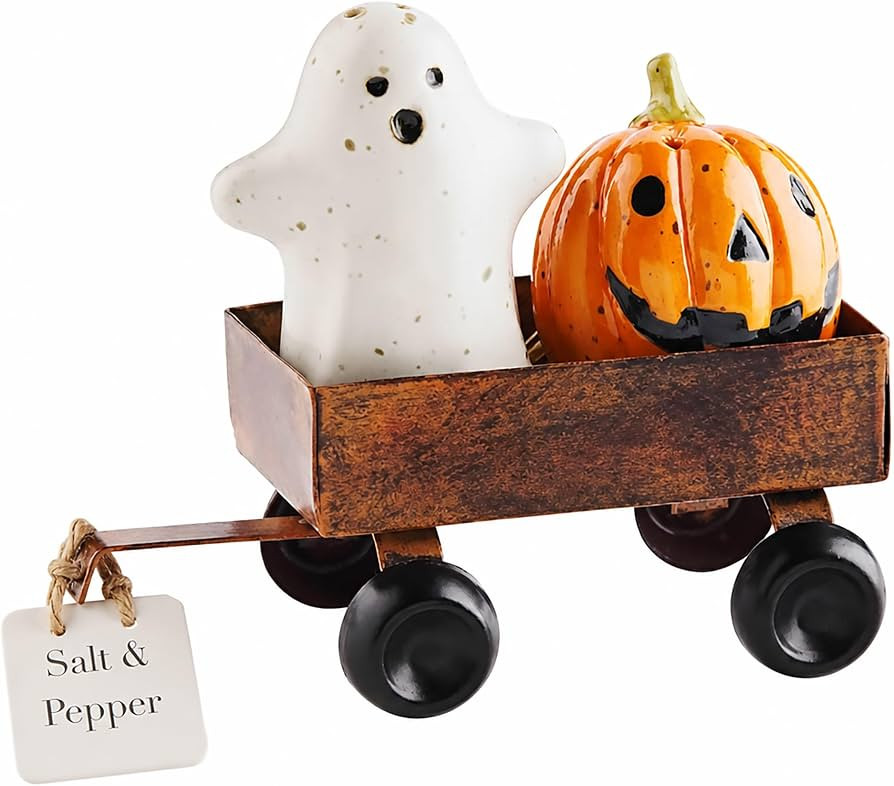 Mud Pie Stoneware Salt and Pepper Set, Halloween, 2" x 2 3/4" | Amazon (US)