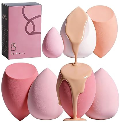 Makeup Sponge Set BS-MALL with Storage Case 7 Pcs for Liquid, Cream, and Powder,SAVE Foundation w... | Amazon (US)