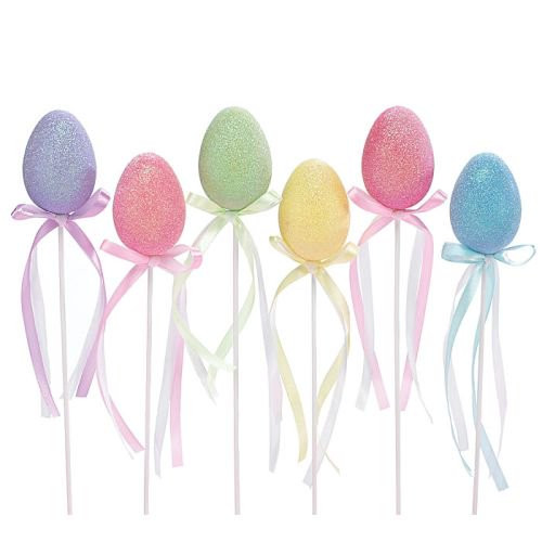 Set of 6 Glitter Easter Egg Picks | Walmart (US)