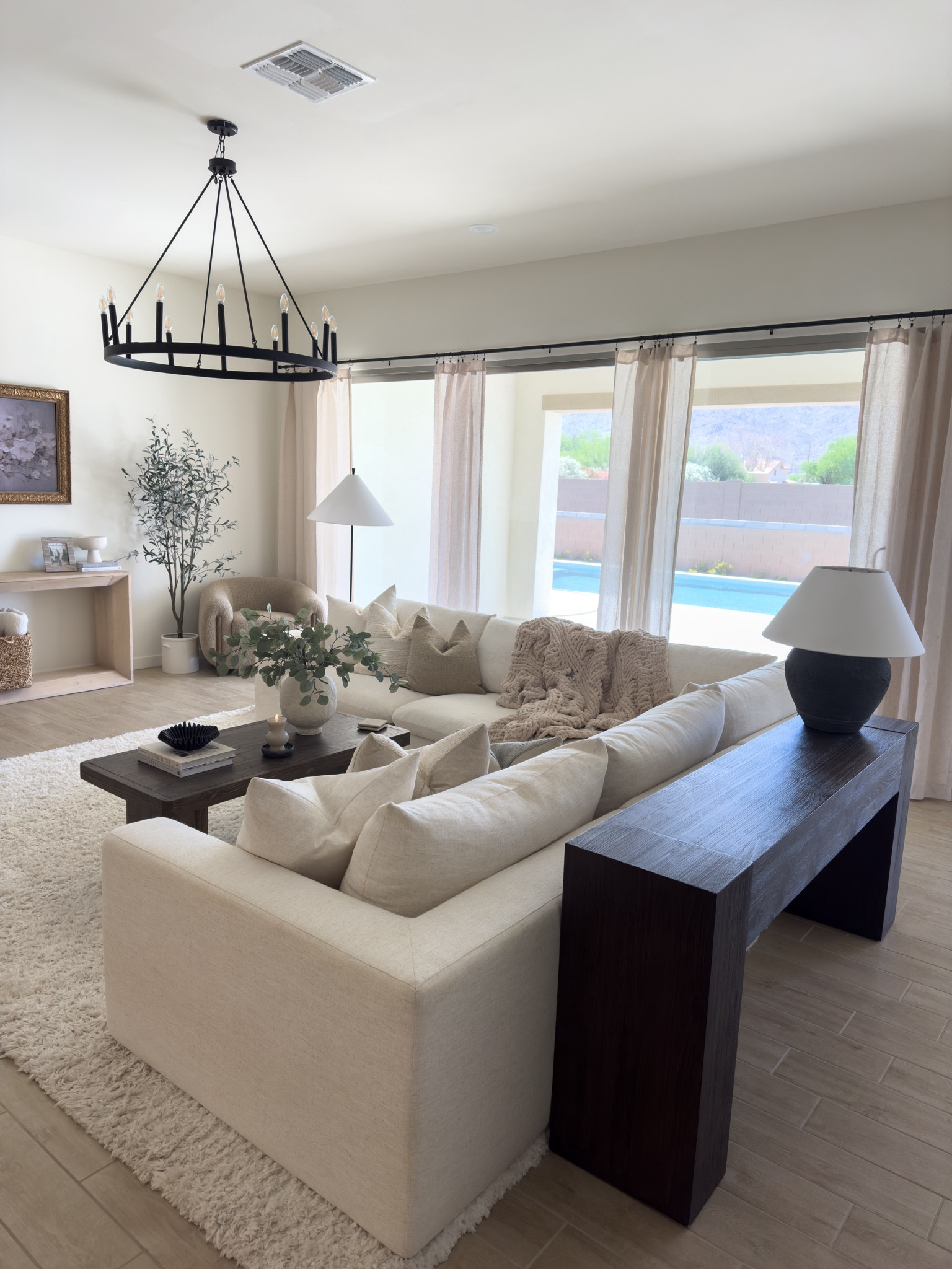The living room is coming together!!! 

Neutral home, neutral living room, console table, coffee table, couch, white couch, beige couch, Ellis floor lamp 

#LTKHome