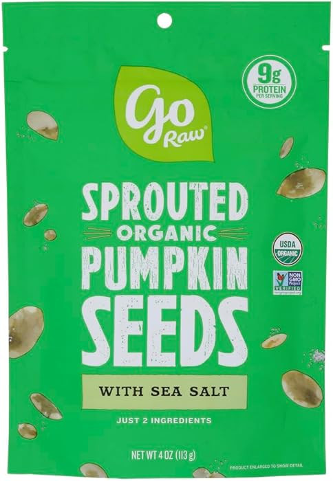 Go Raw, Sprouted Pumpkin Seeds with Sea Salt, Organic, 4Oz | Amazon (US)