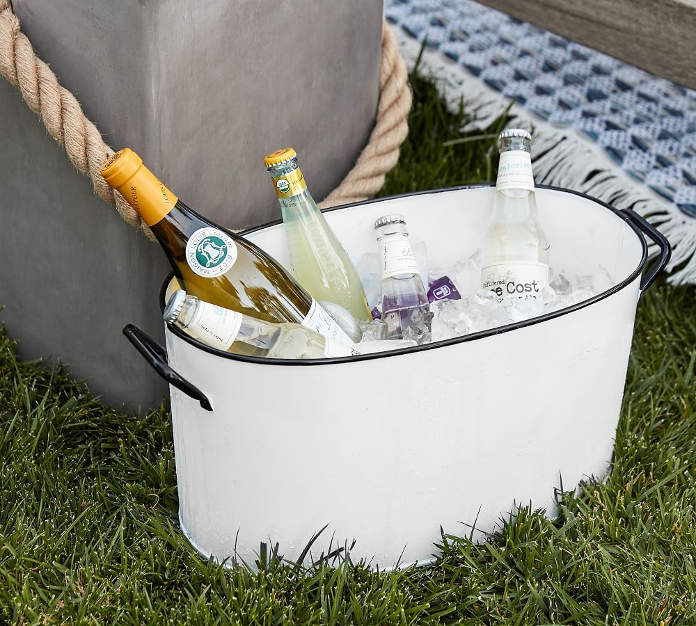 Handcrafted White Enamel Party Bucket | Pottery Barn (US)