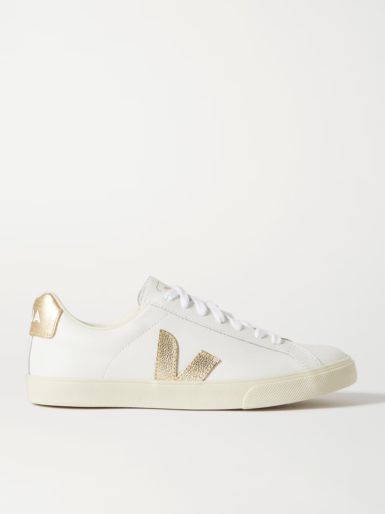 Veja - + Net Sustain Esplar Metallic-trimmed Leather Sneakers - White | NET-A-PORTER (US)