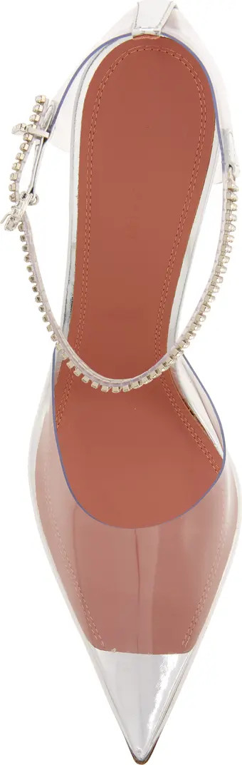 Amina Muaddi Ursina Crystal Strap Pointed Toe Clear Pump | Nordstrom | Nordstrom