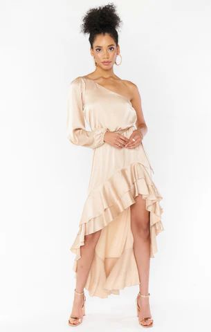 Stunner Maxi Dress ~ Champagne Luxe Satin | Show Me Your Mumu