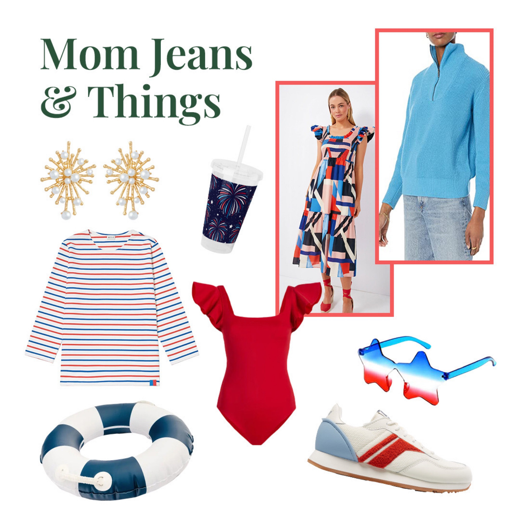 Red, white and blue! 

#4thofjuly #memorialday #redswimsuit #bluesweater #redwhiteandbkue #pooltoy #summerdress #partyaccessories #keds #tuckernuck 

#LTKSeasonal #LTKFind #LTKunder100