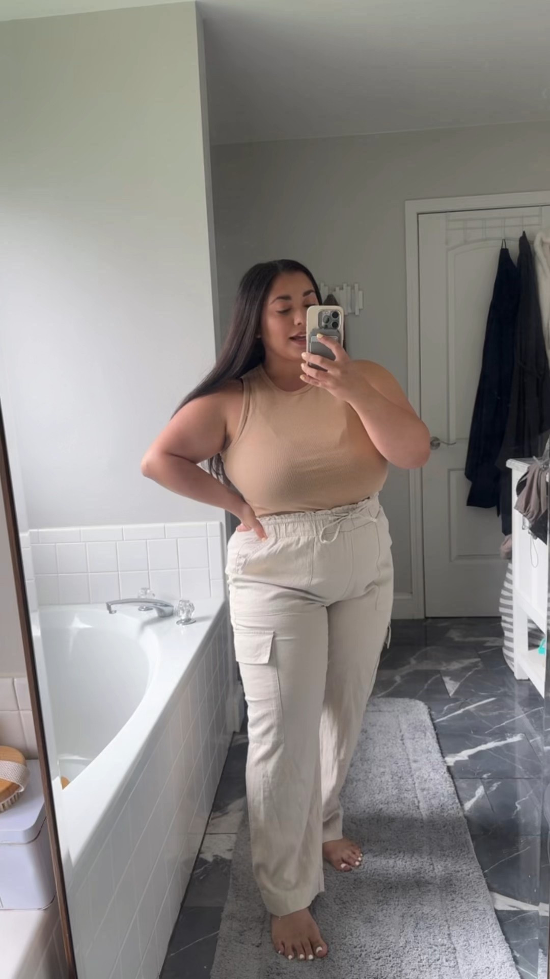 Linen Walmart cargo pants and tank

#LTKMidsize