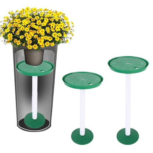 ciciglow Adjustable Height Planter Inserts, 11-17 Inch Rise Plant Risers for Inside Pots, with Drainage Hole, Lift Insert Filler Risers for Indoor Outdoor Tall Planter Inside Pot (Green) | Amazon (US)