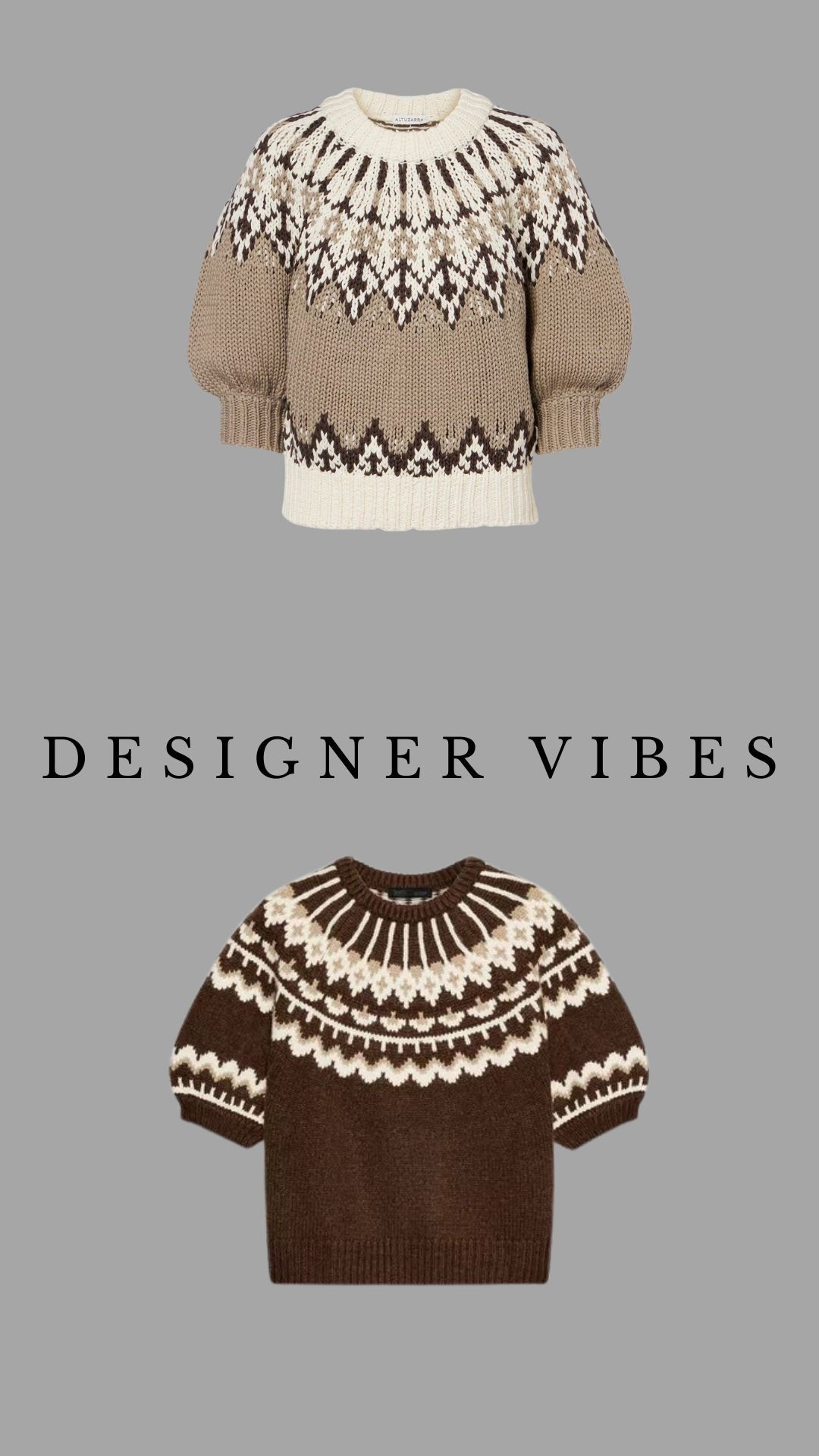 Save Vs Splurge 

Puff sleeve fair Isle jumper 

#LTKwinter