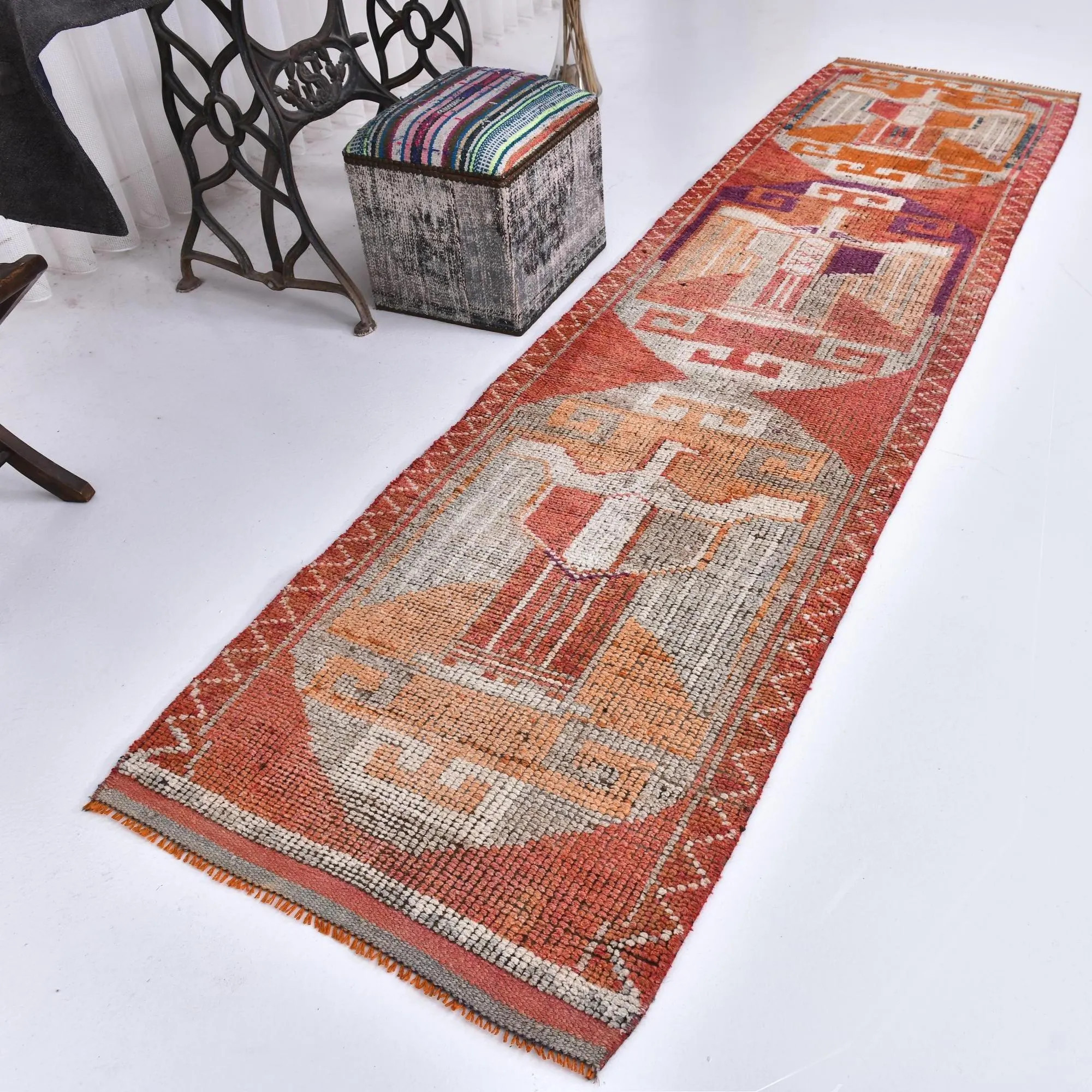 3x11 Runner Rug, Herki Runner 3x11, 3x11 TURKISH VINTAGE RUNNER Rug, 3x11, Wool Handmade Herki Oushak, Herki Runner 3x11, Copper Beige Rug, | Etsy (Global)