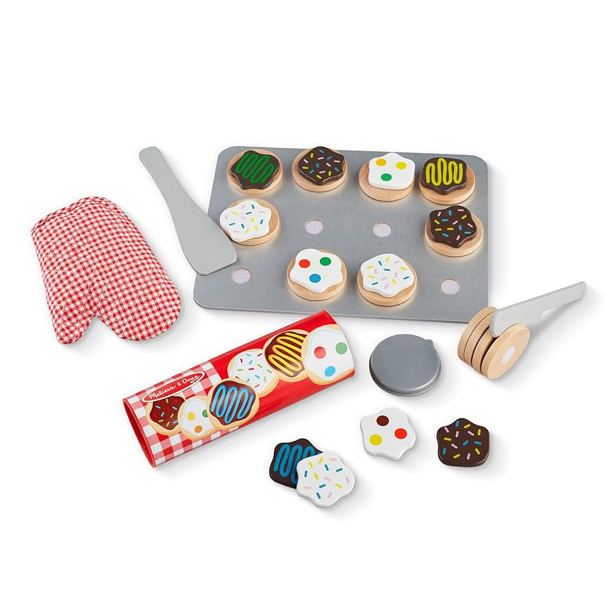 Melissa & Doug Slice and Bake Cookies Wooden Play Food Set With Toppings Pretend Cookies And Baki... | Amazon (US)