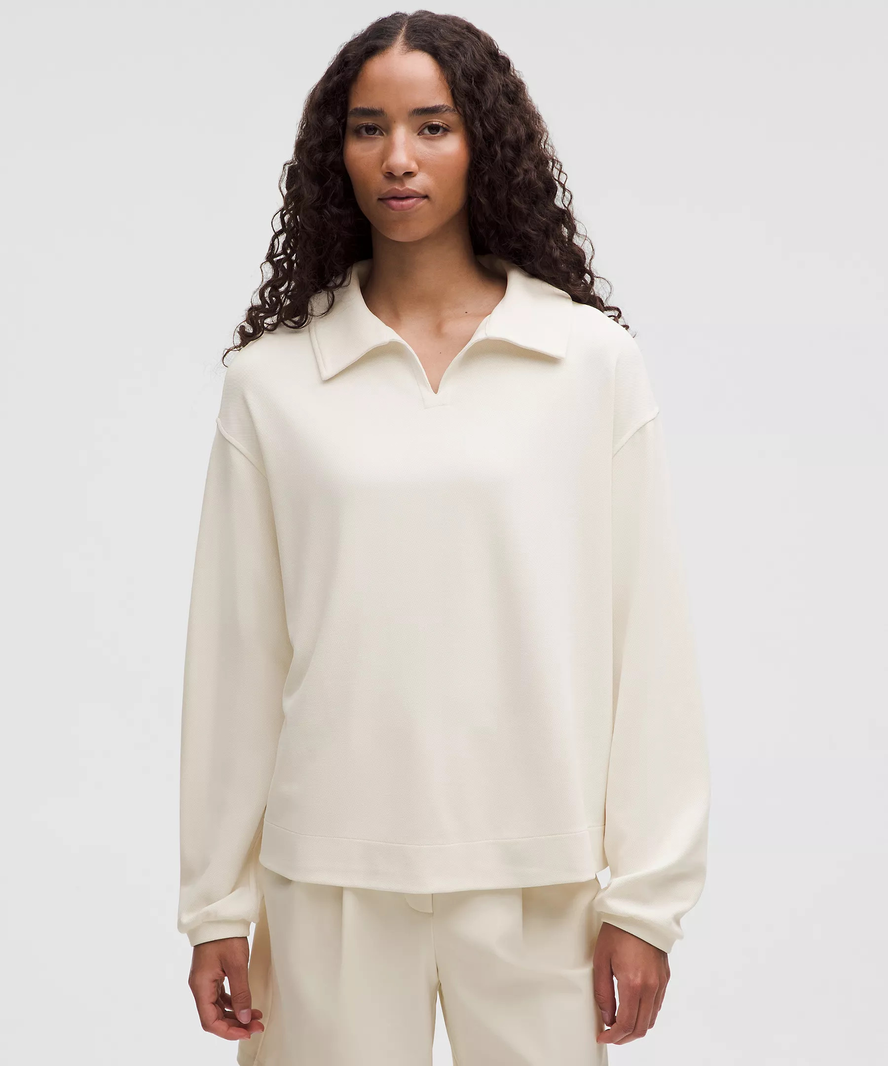 Softstreme Pique Oversized Long-Sleeve Polo Shirt | Women's Polo Shirts | lululemon | Lululemon (US)