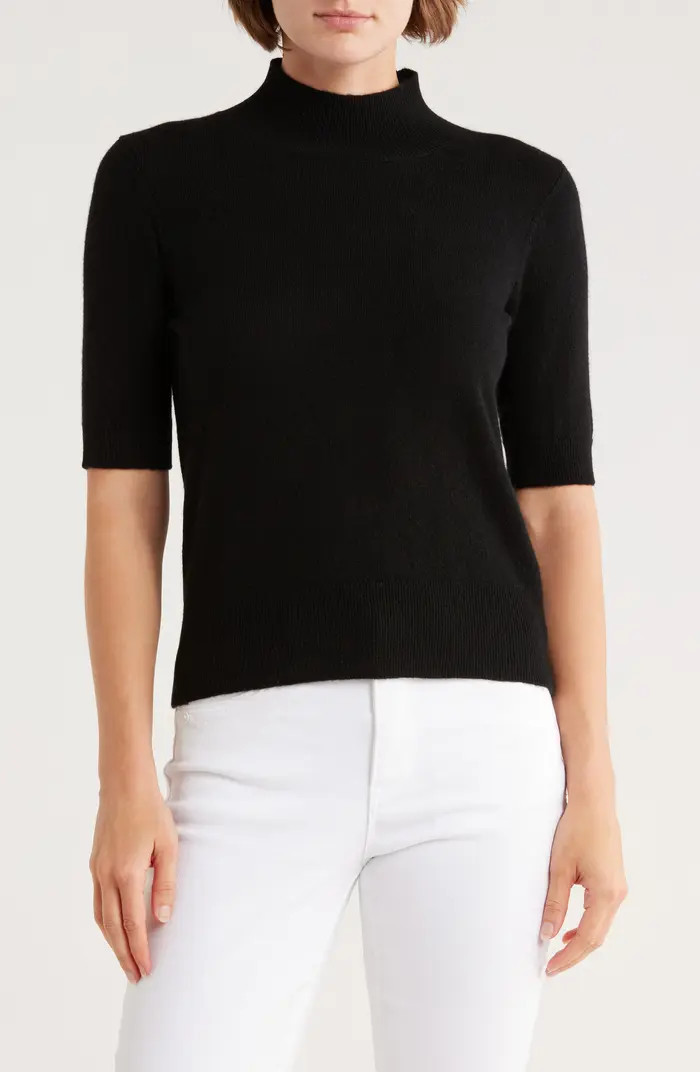 Cashmere Mock Neck Elbow Sleeve Sweater | Nordstrom Rack