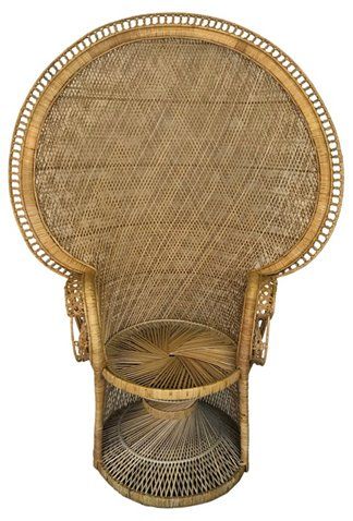 Midcentury Woven Wicker Peacock Chair | One Kings Lane