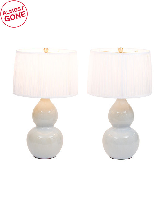 2pk Double Gourd Ceramic Table Lamps | TJ Maxx