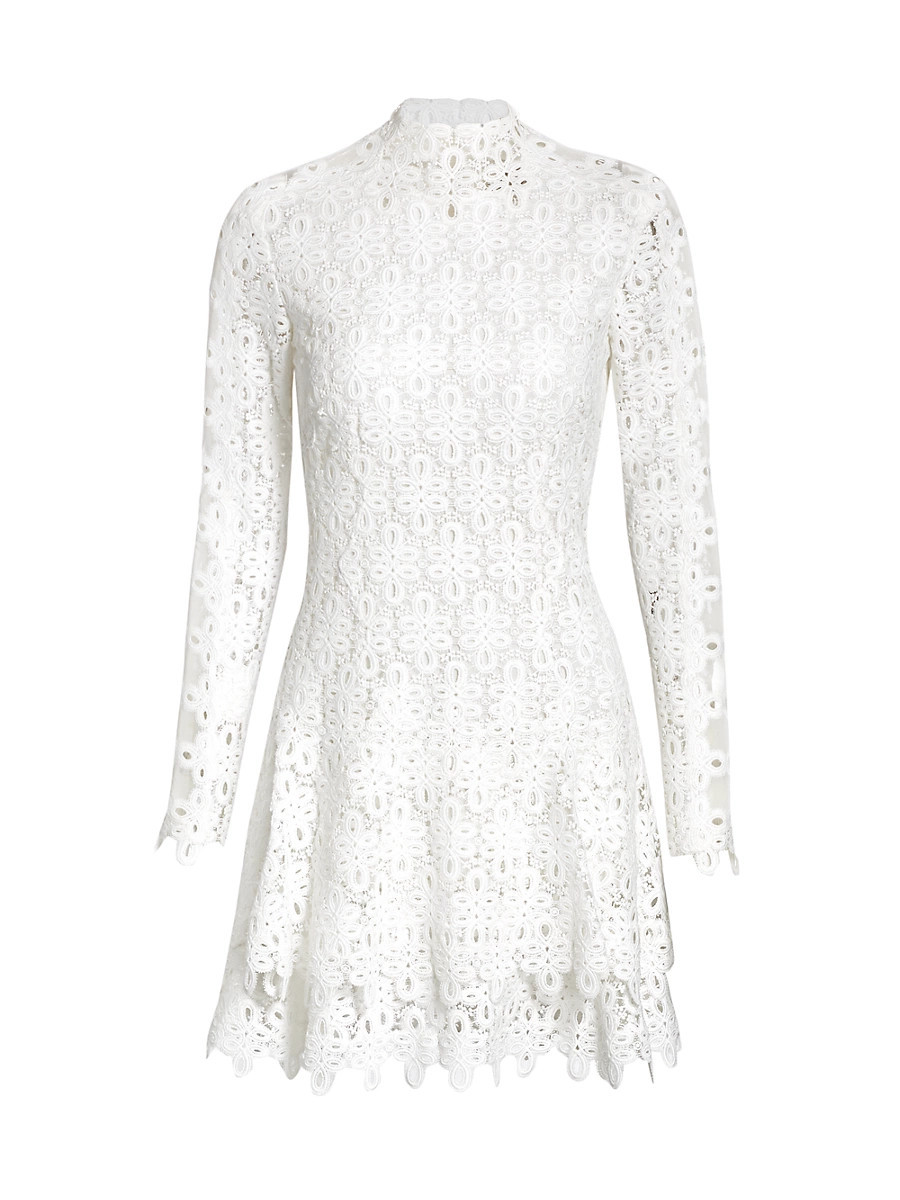 SIMKHAI Women's Guipure Lace Dress - White - Size 8 | Saks Fifth Avenue
