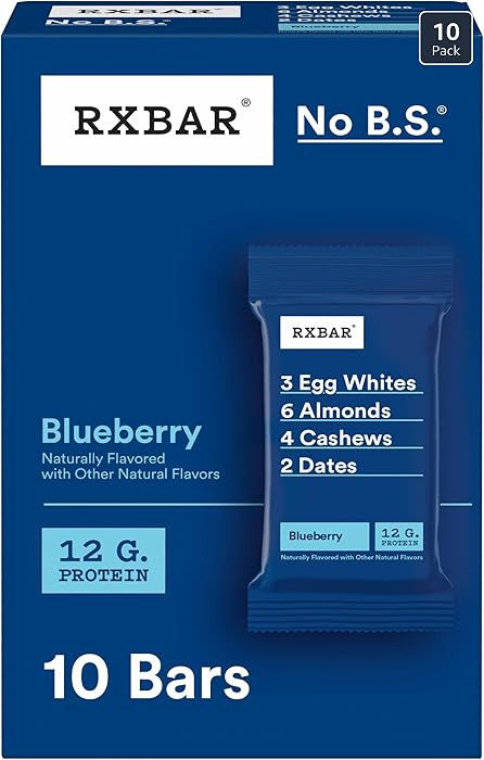 RXBAR Protein Bars, Protein Snack, Snack Bars, Blueberry, 18.3oz Box (10 Count) | Amazon (US)