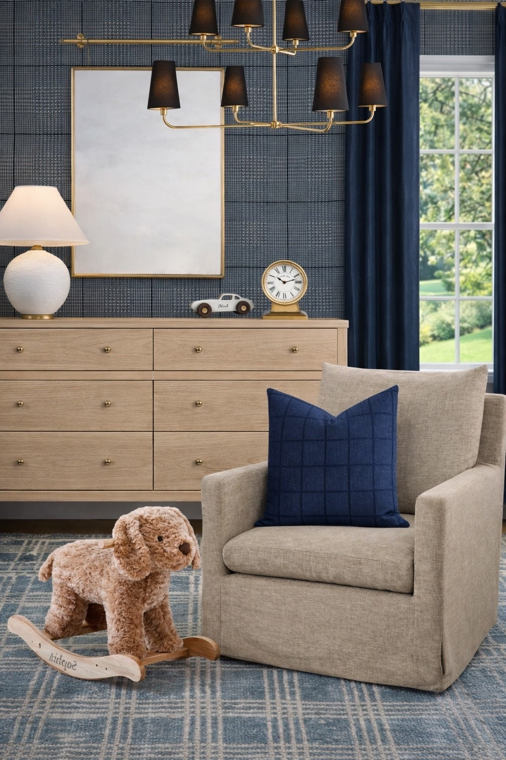A classic boys bedroom with navy and plaid 

#homedecor #navy #kids

#LTKmomlife #LTKHome #LTKKids