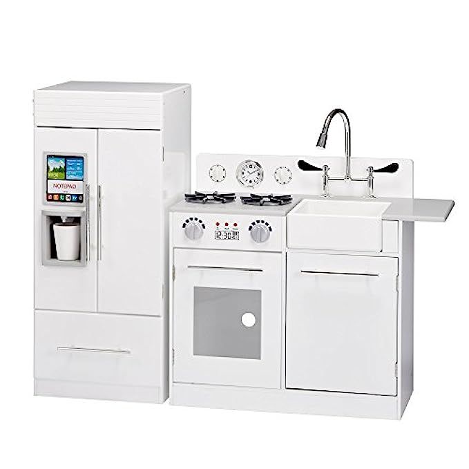 Teamson Kids - TD-12302WR Modern Play Kitchen with Ice Maker | White | Pre-K 2 Pieces Kitchen | Amazon (US)