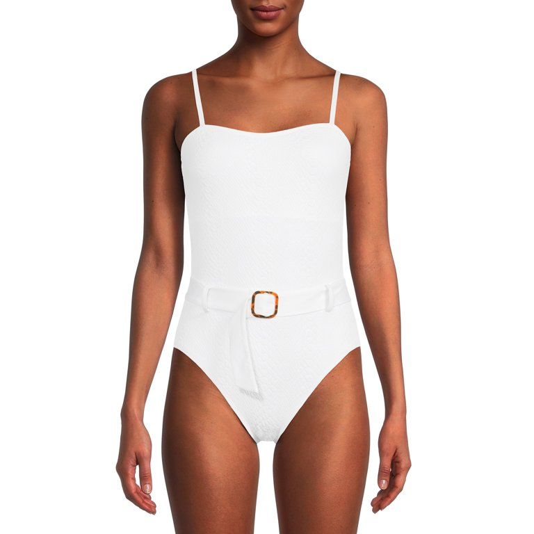 Time and Tru Women's and Women's Plus Snakeskin Belted One Piece Swimsuit | Walmart (US)