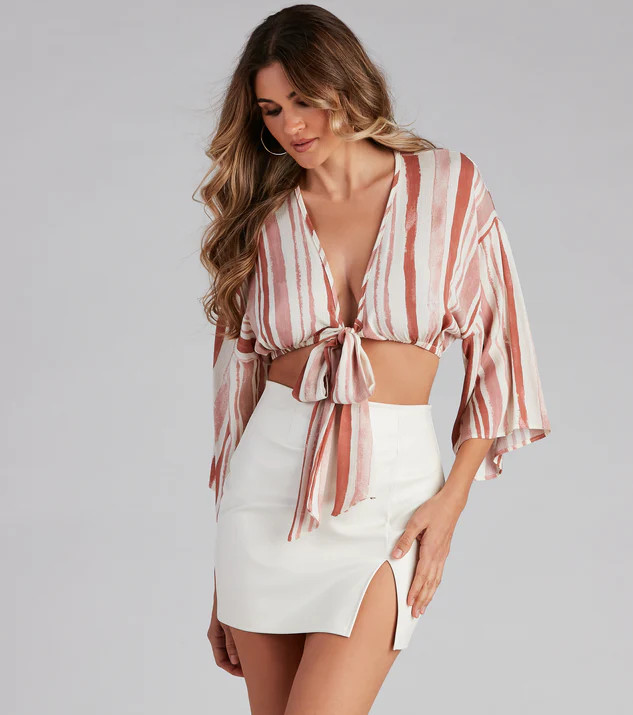 Breezy Striped Tie-Front Top | Windsor Stores