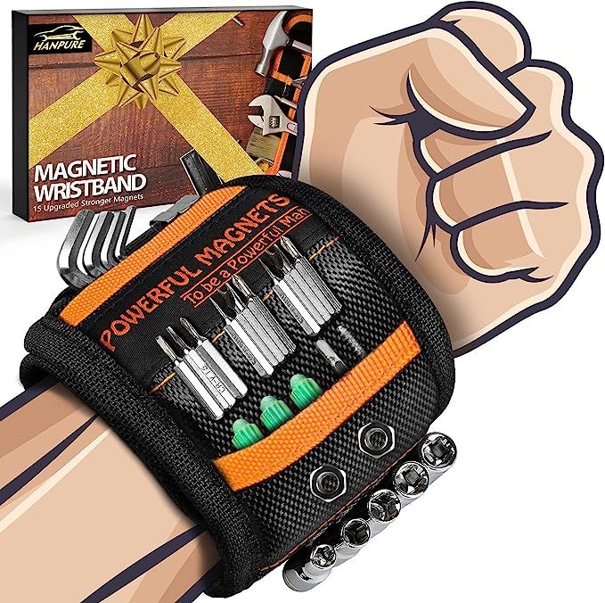 HANPURE Tool Gifts for Men Stocking Stuffers - Magnetic Wristband for Holding Screws, Wrist Magne... | Amazon (US)