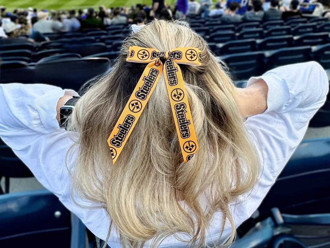 Steelers Long Tail Hair Bow - Etsy | Etsy (US)