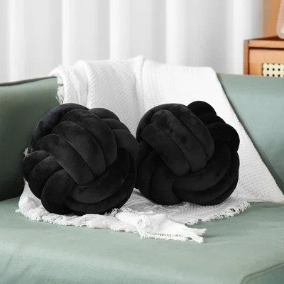 Set Of 2 Handcrafted Knotted Throw Pillow - Super Soft Plush Decorative Knot Pillows For Couch, Bed, Sofa, And Outdoor - Unique Handwoven Ball Throw | Wayfair North America