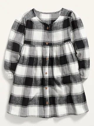 Plaid Button-Front Swing Dress for Toddler Girls | Old Navy (US)