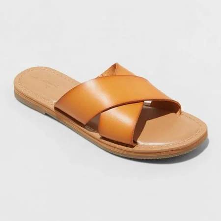 Women s Esmeralda Slide Sandals - Universal Thread™ Cognac 6 | Walmart (US)