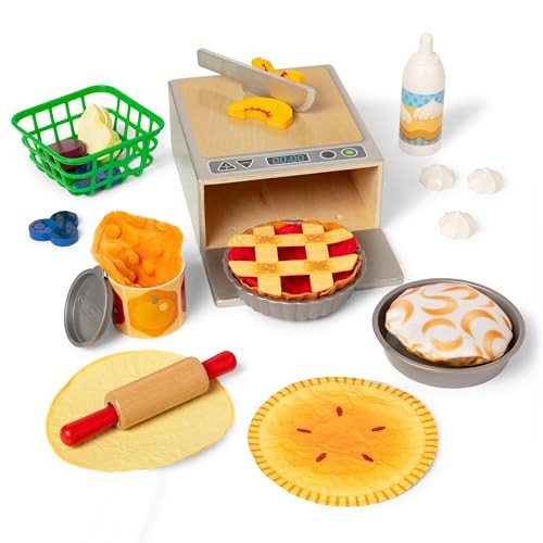 Melissa & Doug Make and Bake Pies Pretend Play Food Set and Wooden Oven with Squishy Dough for Ages 3+ - FSC Certified | Amazon (US)