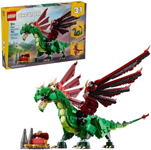 LEGO Creator 3 in 1 Medieval Dragon Toy - Building Toy with 3 Build Options, Dragon, Sea Serpent,... | Amazon (US)